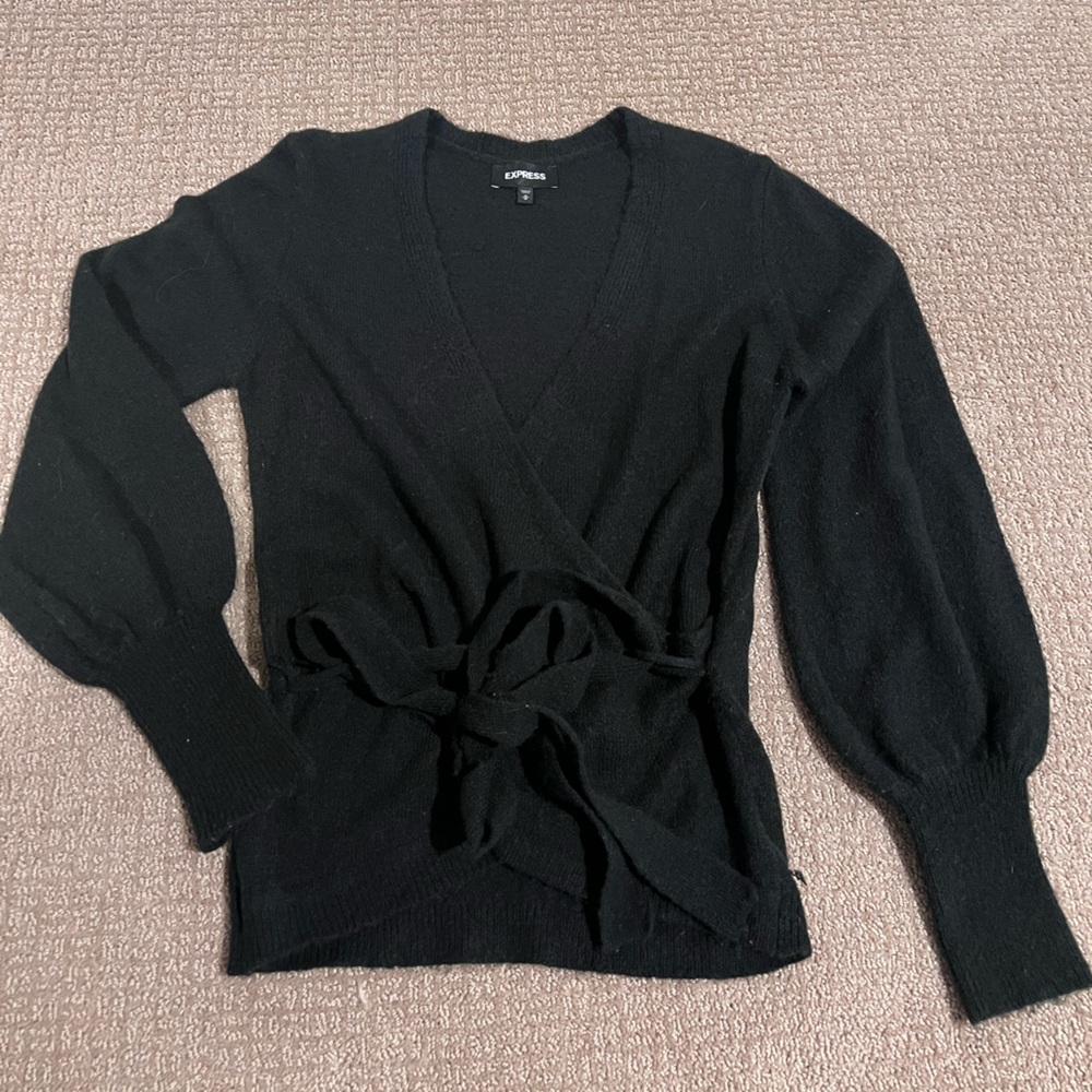 Express Black Wrap Sweater